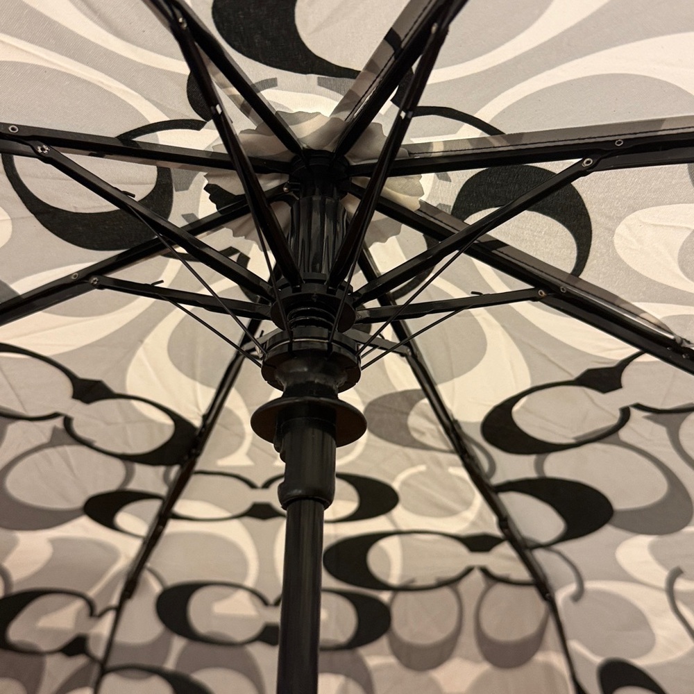 Coach Black and Gray Umbrella - Picture 5 of 9